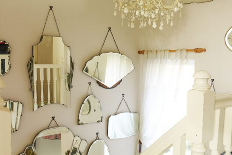 Create a vintage mirror display
