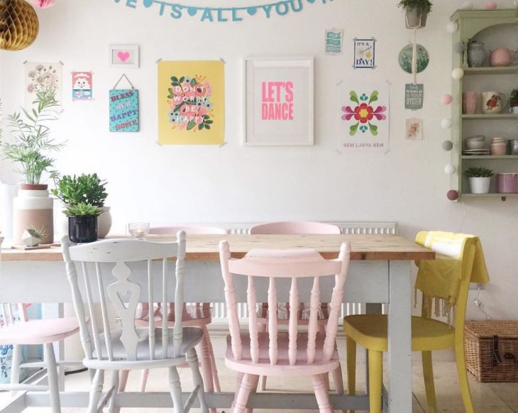 Instagram Inspiration: Shop the look - a cute, pastel dining room