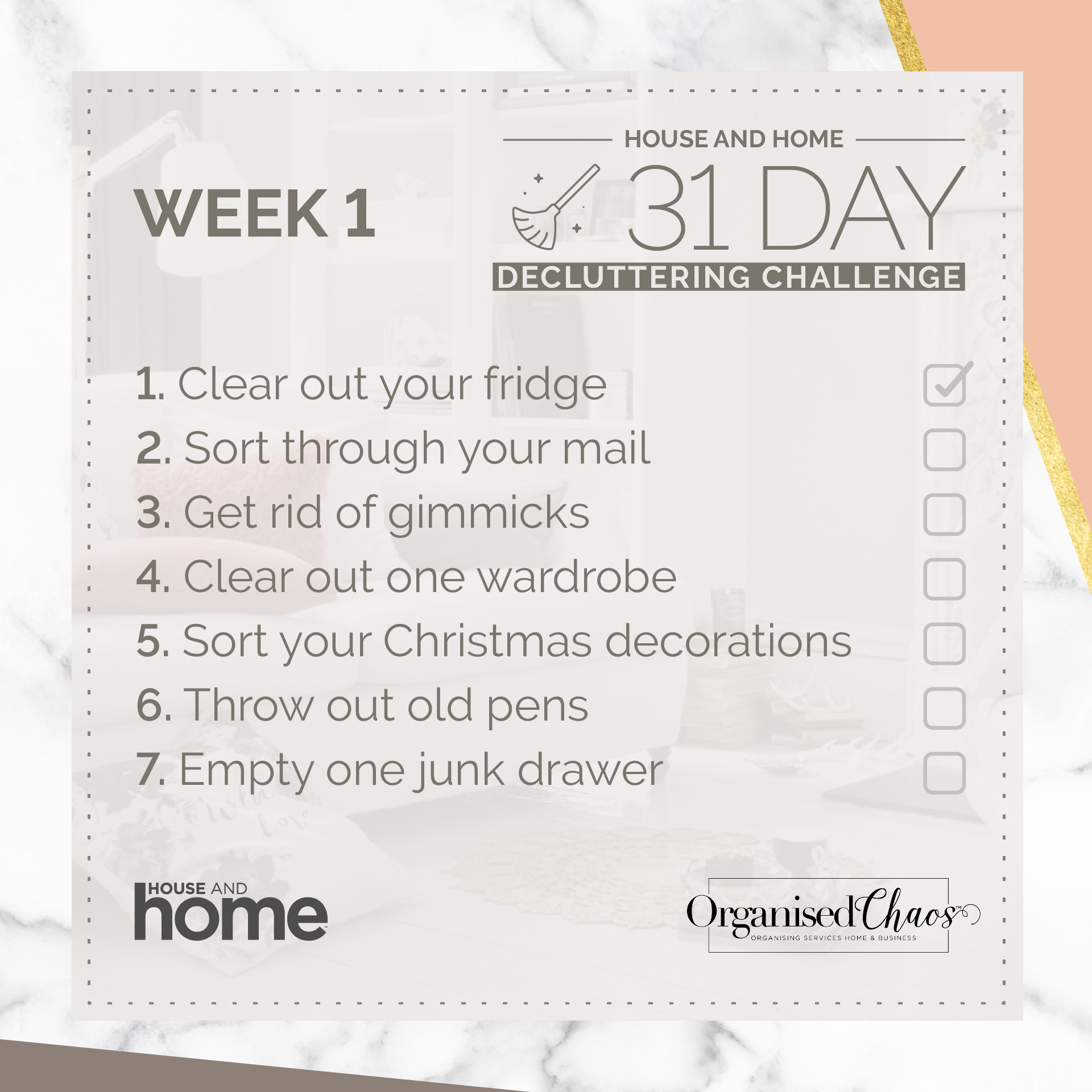 Declutter your home in one month with our 31 day challenge, in