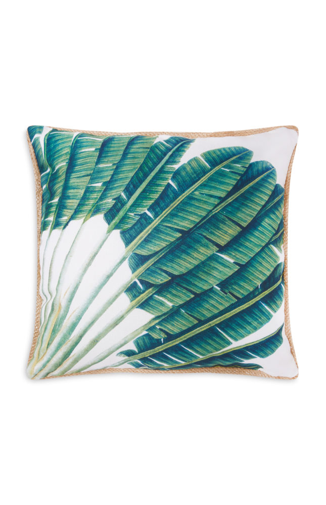 Palm fan cushion, €8, Penneys 