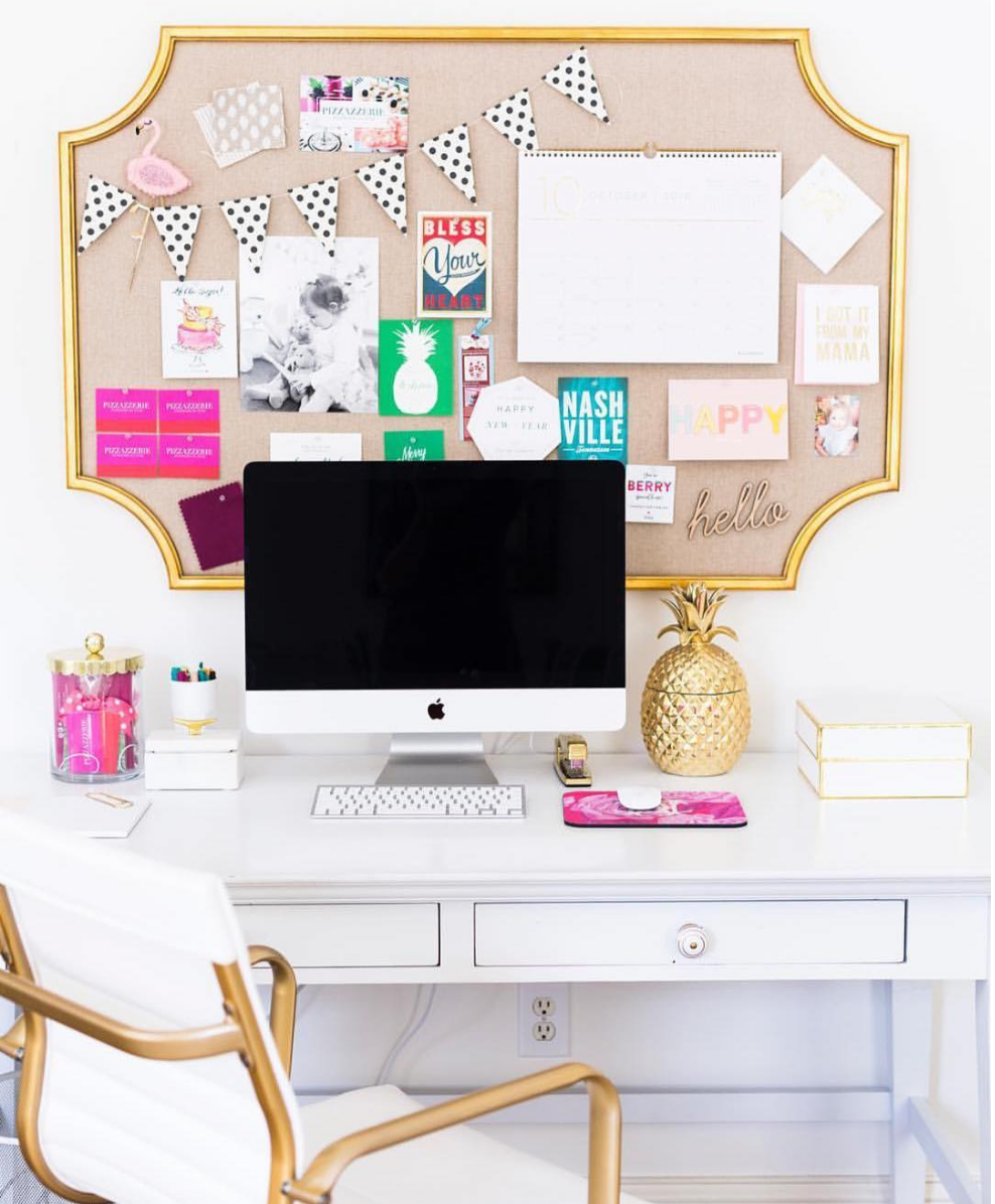 Vibrant, colourful home work desk
