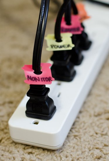 organise wires with bread tags