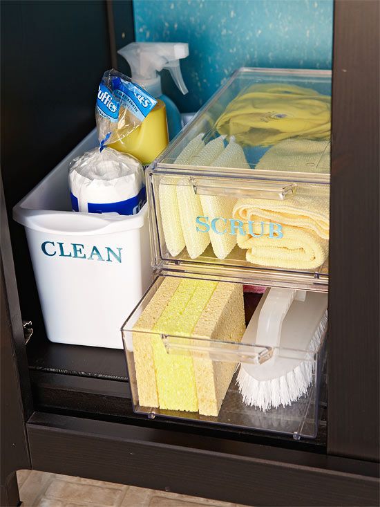 Perspex drawers for your cleaning supplies