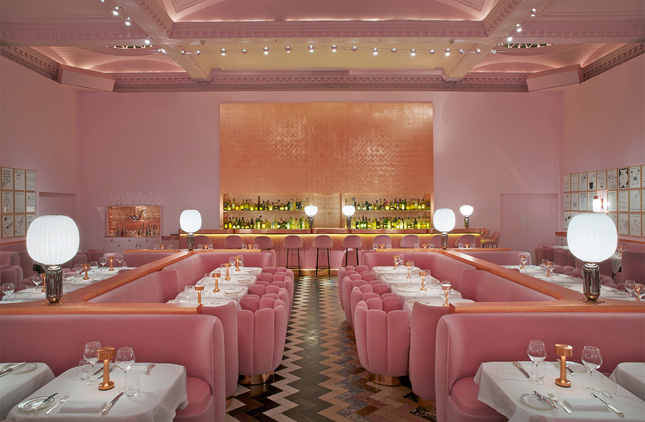 Sketch London interior design tour blush pink 