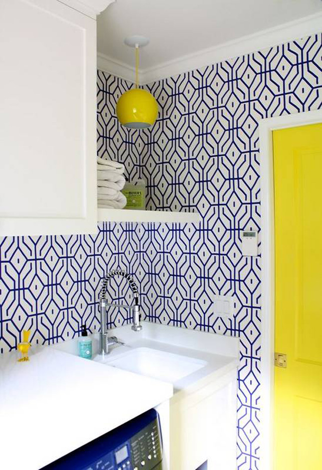 bright and bold utility room