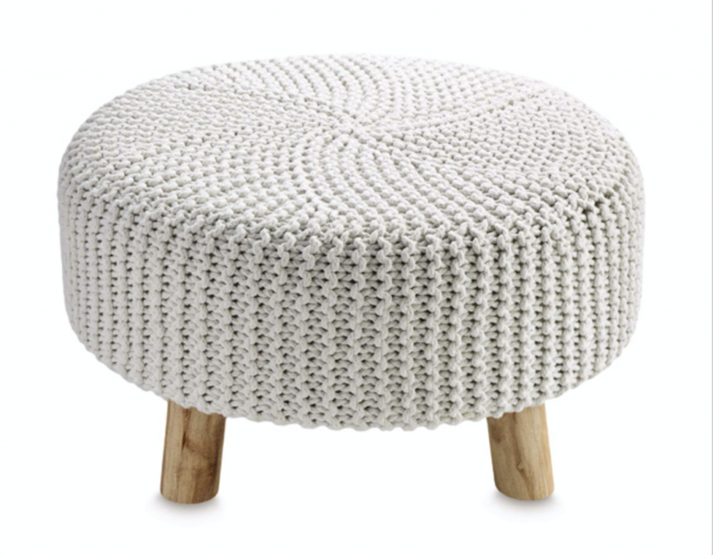 Aldi deals knitted footstool