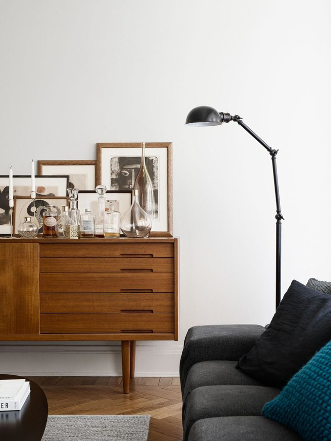 Stockholm home of H&M Home's Head of Design highstreet interiors mid-century modern house tour