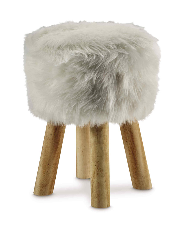 Aldi faux fur stool sale