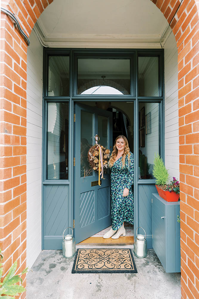 Image of the front door of Kathleen Lonergan's home, H&H Jan-Feb22