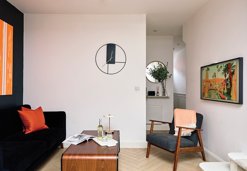 Image of Sarah Duggan's open-plan living room, House and Home Mar-Apr22