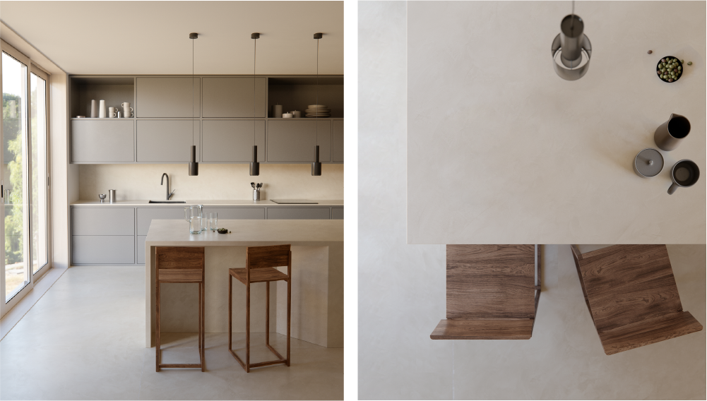 Images of Cosentino's Dekton Kraftizen in Nacre