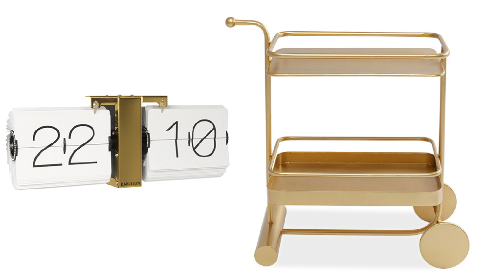 Image of Karlsson Flip clock and Classico bar trolley