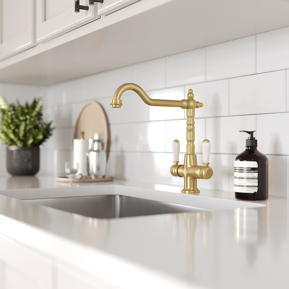 Image of Eirline Alma tap in brushed brass