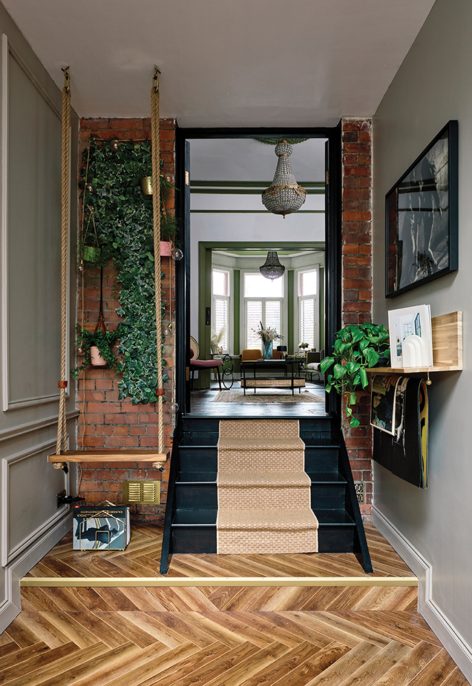 Image of kitchen / living room of Michelle and Gabriel Ramsey's house, House and Home magazine