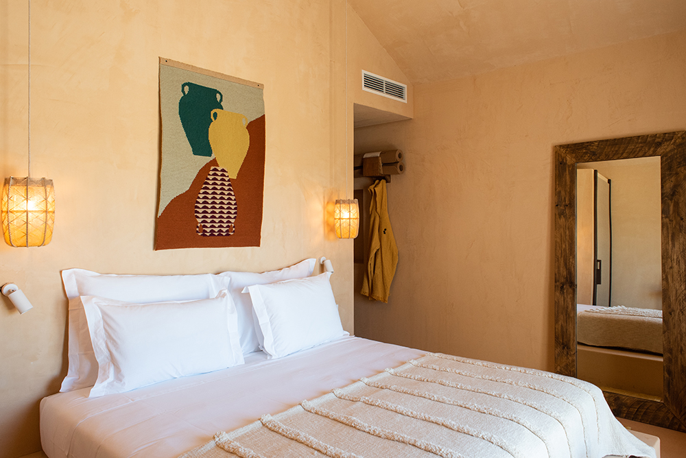 Image of a bedroom at the Independente Comporta hotel, Portugal