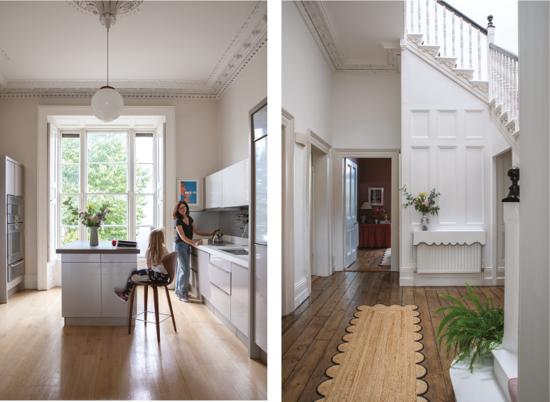 Images of the living spaces in a Victorian Dublin home, designed by Porcha Design