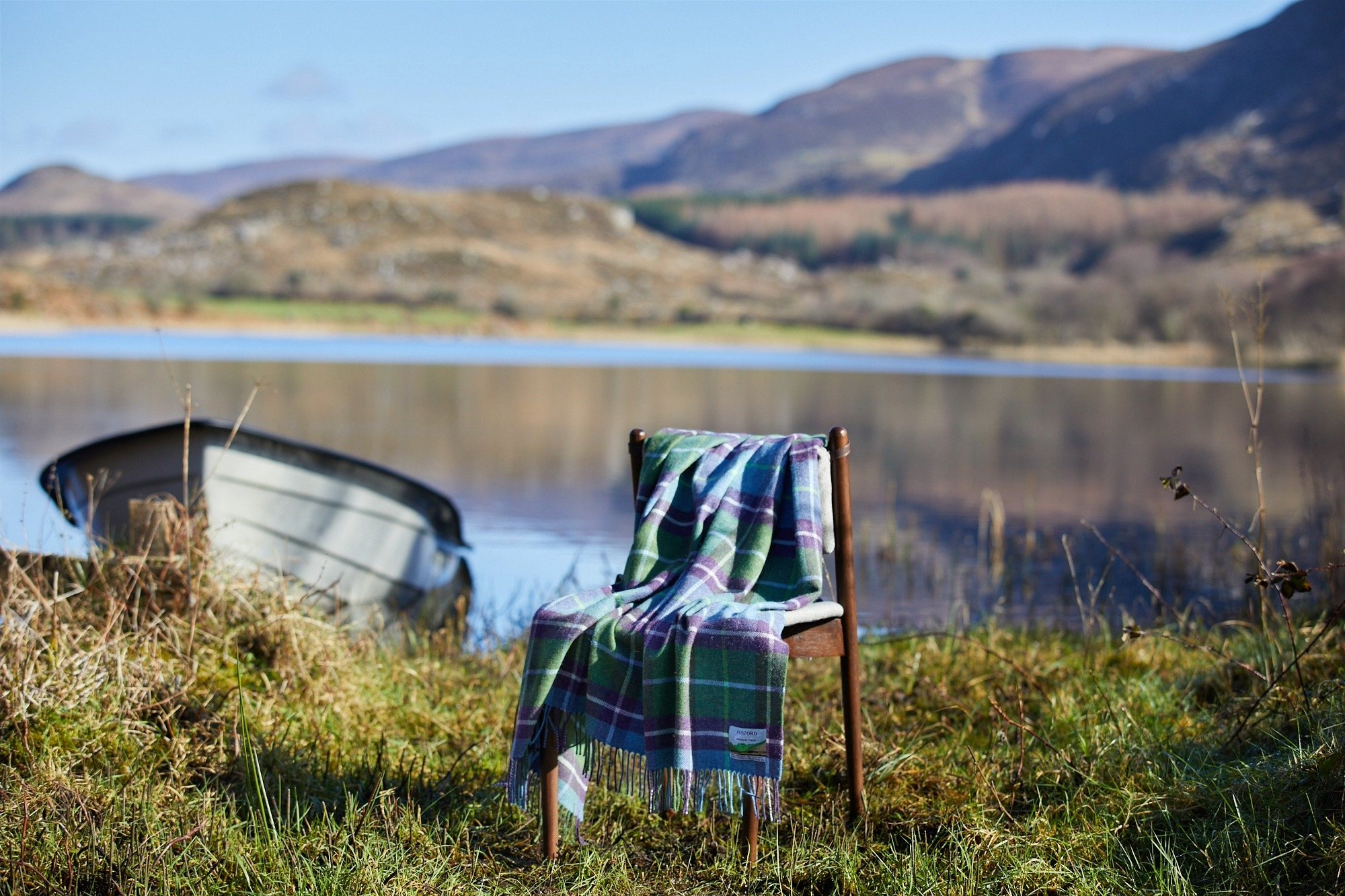 FOXFORD wool blankets and throws showcasing contemporary Irish textile design.