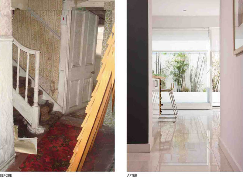 Portobello house - hallway before and after