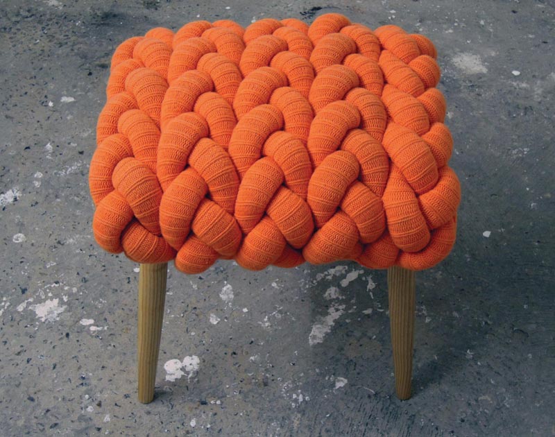 Claire Anne O’Brien knitted stool