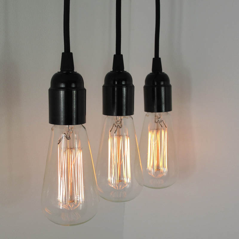 Decorative bulb pendants, £40 + VAT each, Trainspotters, 