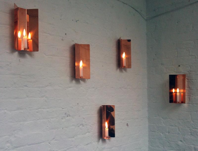 Copper candle holders by Jennifer Chan